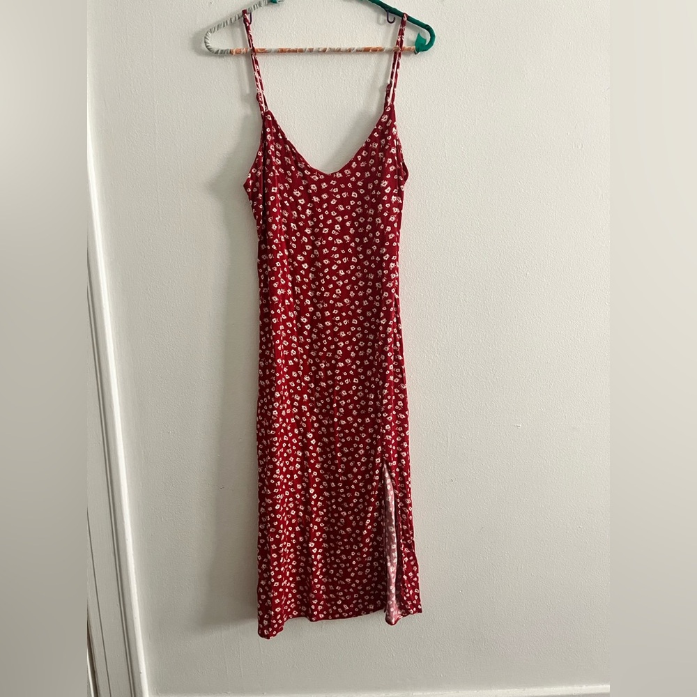 Reformation Red Floral Crimini Slip Dress RARE